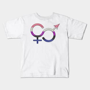 Gender Fluid Symbol in Pride Flag Colors Kids T-Shirt